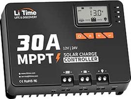 "LiTime MPPT" automobilinis nuolatinės srovės įėjimo saulės įkrovimo valdiklis su "Bluetooth" adapteriu (24V30A MPPT Bluetooth)