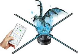 "Missyou" 70 cm 3D holograminis projektorius, 832 LED, "WiFi" valdymas, "Bluetooth", 700 vaizdo įrašų, programėlė ir nuotolinio valdymo pultas, skirtas parodoms, reklamai, festivaliams, kalėdiniams vakarėliams, su 3D vaizdo montavimu ant sienos