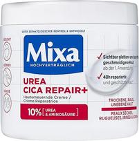 "Mixa Urea Urea" atnaujinamasis kremas su karbamidu ir niacinamidu sausai, šiurkščiai ir nelygiai odai, atkuria ir išlygina, drėkinamasis kremas kūnui, rankoms ir veidui, "Urea Cica Repair+", 400 ml