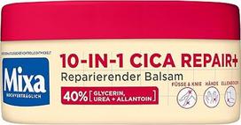 "Mixa Urea" balzamas su 40 % glicerino, karbamido ir alatino, atkuriamasis, drėkinamasis, skirtas labai sausai, suskilinėjusiai alkūnių, kelių, pėdų ir rankų odai, 10 in 1 Urea Cica Repair+, 150 ml