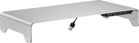 "mywall HT46L" aliumininis monitoriaus stovas su neslystančiomis silikoninėmis pagalvėlėmis, monitoriaus stovas su 4 USB 2.0 prievadais, ekrano stovas 11-32 colių ekranams ir nešiojamiesiems kompiuteriams, apkrova iki 10 kg