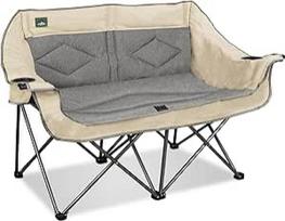 "Northroad" sulankstomas loveseat kempingo kėdė Nešiojamas dvigubas duetas, visiškai paminkštintas sodo krėslas 2 žmonėms, sofa su 2 puodelių laikikliais, vyno taurės laikikliu piknikui, paplūdimiui, kelionei