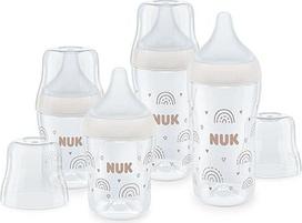 "NUK Perfect Match" kūdikių buteliukų rinkinys | Nuo 3 mėnesių | Prisitaiko prie kūdikio | Temperatūros kontrolė | Anti-Colic | 150 ml ir 260 ml | Be BPA | Silikoniniai čiulptukai | Vaivorykštė | 4 vnt.