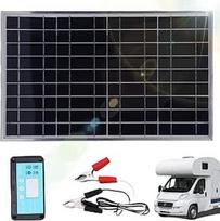 "Off Grid" saulės baterijų rinkinys - 100 W saulės baterijų pradinė sistema nameliams, karavanams ir kemperiams | Aliuminio rėmas su labai efektyviu akumuliatoriaus valdikliu - inverteriu, skirtu jūrinėms valtims, priekaboms, stovyklavimui lauke