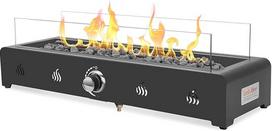 "onlyfire" 72 cm stalo dujinis židinys, 6,5 kW propano dujų židinys su apatiniu oro įvadu, stiklo apsauga nuo vėjo ir lavos akmeniu, stačiakampio formos stalo židinys, lauko židinys, skirtas terasai, sodui