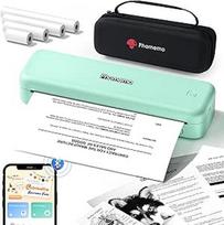"Phomemo M834" A4 formato terminis spausdintuvas, mobilusis A4 formato spausdintuvas kelionėms, biurui, mokyklai, namams, suderinamas su išmaniaisiais telefonais ir kompiuteriais, nešiojamasis spausdintuvas su krepšiu ir 4 ritinėliais terminio popieriaus,