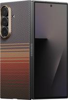 "pitaka" magnetinis dėklas "Samsung Galaxy Z Fold 7", pagamintas iš aramido pluošto, itin plonas mobiliojo telefono dėklas, suderinamas su "Magsafe", patvarus apsauginis dėklas su patogiu pojūčiu [liečiamasis austas dėklas], saulėlydis