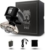 "Pitbull Gold Pro" skustuvas "Skull Shaver Pitbull Gold Pro" - galvos ir veido skustuvas - belaidis, drėgnas ir sausas skutimasis, atsparus vandeniui, saugus keliaujant - "Forte" 4 galvutės ašmenys