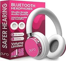 "Puro Sound Labs BT2200-Plus" garsumo ribojimo "Bluetooth" ausinės vaikams - saugesnės ausinės vaikams - studijinė kokybė ir triukšmo izoliacija - rožinės spalvos
