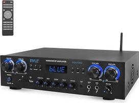 "Pyle" stiprintuvas 800 W "Bluetooth" stiprintuvas - 4 kanalų mini stiprintuvas su MP3, USB, AUX, SD, mikrofonu, FM, RCA, Reverb / Delay - stereofoninis namų teatrui, studijai ir teatrui