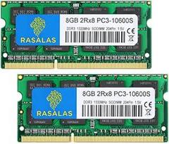 "Rasalas PC3-10600" 16GB rinkinys (2 x 8GB) DDR3 1333MHz SODIMM 2Rx8 Dual Rank 1.5V CL9 204-Pin Non-ECC Unbuffered nešiojamųjų kompiuterių atmintis