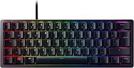 "Razer Huntsman Mini" (violetinis jungiklis) - kompaktiška 60 % žaidimų klaviatūra su opto-mechaniniais jungikliais (PBT klavišų dangteliai, nuimamas USB-C kabelis) QWERTZ | DE išdėstymas, juoda