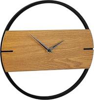 "Relaxdays" sieninis laikrodis "Wood Look" modernus analoginis laikrodis virtuvei, svetainei, prieškambariui ir biurui, kambario laikrodis, skersmuo 30 cm, rudos/juodos spalvos, 10034281
