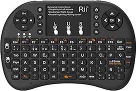 "Rii Mini i8+" belaidė (ispanų QWERTY) - mini klaviatūra su jutikliniu kilimėliu