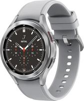"Samsung Galaxy Watch4 Classic", apvalus "Bluetooth" išmanusis laikrodis, "Wear OS", besisukantis rėmelis, fitneso laikrodis, fitneso seklys, 46 mm, sidabrinės spalvos (ES versija)