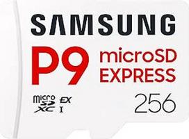 "Samsung P9 Express microSD Express" 256GB, didelės spartos žaidimų atminties kortelė, skirta "Nintendo Switch 2", iki 800MB/s skaitymo, iki 200MB/s įrašymo, skirta 4K UHD vaizdo įrašams, konsolėms ir fotoaparatams, MB-MK256T/WW