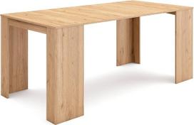 "Skraut Home" išskleidžiamas stalas, daugiafunkcinis išskleidžiamas stalas, 180 cm, 8 svečiams, valgomojo stalai, modernus stilius, ąžuolas