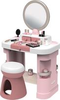 "Smoby My Beauty" persirengimo stalas - persirengimo stalas su veidrodžiu, 15 priedų makiažui, šukuosenai ir nagams (netikra kosmetika) - su perdirbta medžiaga, skirtas vaikams nuo 3 metų