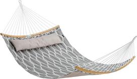 "Songmics" Paminkštintas dygsniuotas hamakas su atskiriamais lenktais bambuko stulpais ir galvos atrama 200 x 140 cm Maksimali apkrova 225 kg
