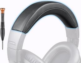 "SOPROM" baltyminės odos keičiamų ausinių pagalvėlių rinkinys, skirtas "Audio Technica ATH M50", "M50X", "M50XWH", "M50XBT", "M50XBT2", "M50S/LE" ausinėms, lengvas montavimas "pasidaryk pats", juodas