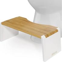 "Squatty Potty" Stokholmo sulankstoma 7 colių sulankstoma bambuko tualeto taburetė, ruda ir balta