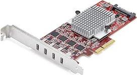 "StarTech.com" 4 prievadų USB-C 10Gb/s PCIe kortelė, 4X atskiras USB 3.2 valdiklis, PCI Express 3.0, standartinio profilio jungtis, TAA