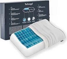 "Technogel" naujos kartos originali anatominė ortopedinė kaklo atraminė pagalvė, antibakterinė, kaklo gelio pagalvė, skirta miegantiems nugara ir šonuose, su užvalkalu