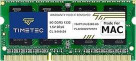 "Timetec Hynix IC Apple DDR3 1333MHz PC3-10600 SODIMM atminties atnaujinimas, skirtas "MacBook Pro" 13/15/17 colių 2011 m. pradžioje ir pabaigoje, "iMac" 21,5 colių 2010 m. viduryje ir pabaigoje, 27 colių 2010 m. viduryje ir pabaigoje, "Mac mini" 5.1 ir 5