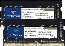 "Timetec Premium" 16GB rinkinys (2x8GB) DDR4 2400MHz PC4-19200 Non-ECC Unbuffered 1.2V CL17 1Rx8 Single Rank 260 Pin SODIMM Laptop Notebook PC kompiuterio atminties RAM modulio atnaujinimas