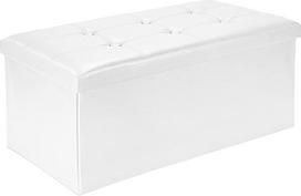 "Todeco Ottoman Storage Bench", sulankstomas sandėliavimo krėslas, dirbtinės odos kojūgalis, baltos spalvos, 29.9 "x 15 "x15", maksimali apkrova 330 svarų