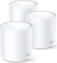"TP-Link Deco X60 Mesh WLAN" rinkinys (3 pakuotės), "Wi-Fi 6 AX5400" dviejų dažnių maršrutizatorius ir kartotuvas, 2 x Gigabitiniai prievadai kiekviename įrenginyje, rekomenduojamas namams su 4-7 miegamaisiais, visapusiška jaunimo apsauga, WPA3