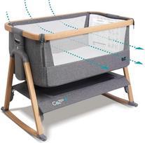 "Tutti Bambini CoZee Air Baby & Baby Travel Cot" kelioninė lovytė su čiužiniu - kompaktiška sulankstoma su krepšiu - kvėpuojantis čiužinys ir 6 aukščio reguliavimai - 0-6 mėn. (ąžuolas ir antracitas)