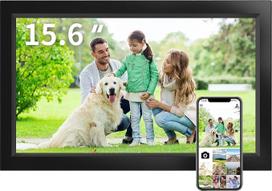"Veidoo" 15,6 colių skaitmeninis WiFi nuotraukų rėmelis su 1920 x 1080 IPS jutikliniu ekranu, integruota 32GB atmintimi, automatiniu pasukimu ir tvirtinimu prie sienos, dalijimasis nuotraukomis ir vaizdo įrašais