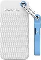 "Verbatim Pocket SSD" 1 TB išorinis SSD USB 3.2 Gen 2 iki 1000MB/s skaitymo ir rašymo greičio išorinis kietasis diskas su 2 guminiais korpusais (baltas ir šviesiai mėlynas), skirtas PC, Mac ir konsolėms, baltas