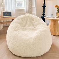 "XeGe Fluffy Cuddly Toy Storage Bean Bag Cover" (be užpildo), skalbiamas itin minkštas dirbtinio kailio pliušinių žaislų krepšys, pūkuotas didelis pliušinis krepšys suaugusiems, vaikams, paaugliams, smėlio spalvos