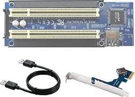"zalati PCI-E to PCI Riser Card to USB3 Hub Adapter for Desktop Laptop Card Generic 2 Port