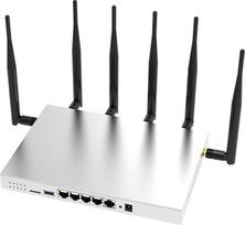 (WG3526) 4G LTE maršrutizatorius AC1200 Dual Band Cat 6 Gigabit WiFi 4G belaidis maršrutizatorius su pramoniniu metaliniu korpusu / nuimamos išorinės 6 x 5 dBi antenos / SIM kortelės lizdas Neblokuotas USB 3.0 prievadas