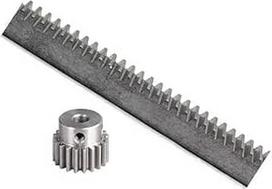 1 Stück Zahnstange (Modul 1) aus Stahl, 10 x 500 mm + Ritzel mit 17 bzw. 15 Zähnen, 45er Stahlzahnrad, Metallzahnrad(5mm,15 dantų)