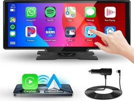 10,26 colių "CarPlay" "Android" automobilinis radijo imtuvas IPS jutiklinis ekranas Skaitmeninis imtuvas automobiliui su "Bluetooth", navigacija, "Mirror Link", automobilinis grotuvas su "Siri"/"Google", TF/AUX įvestis