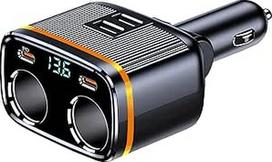 145 W cigarečių žiebtuvėlio skirstytuvas, 12 V/24 V USB C cigarečių žiebtuvėlio adapteris, dvigubas lizdas su LED voltmetru, automobilio įkroviklio adapteris iPhone 16/iPad/Dashcam/GPS/Seat Heating