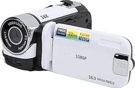 16MP 1080P 16x skaitmeninio priartinimo vaizdo kamera, 2,4 colio spalvotas ekranas, užpildanti šviesos kilpą, skirta kelionėms, augimo įrašymui (balta)