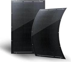 200 W plonų lanksčių saulės kolektorių rinkinys, 2 x 100 W monokristaliniai moduliai, 16,4 V, IP68 vandeniui, matinės juodos spalvos, 2,2 kg, be montavimo priedų, skirtas įvairiems įrenginiams, 0 % PVM