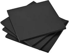 25 x 25 cm dideli bastelbögen aus EVA-Schaum - įvairūs atspalviai, 10 mm storio švarūs ir šviesūs Schaumstoffplatten (4 vnt.)(Juoda)