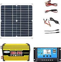 4000 W saulės energijos rinkinys su vandeniui atsparia 300 W plokšte ir 100 A išmaniuoju valdikliu - 110V/220V lauko inverterių sistema (110V)