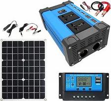 4000-W-Solarwechselrichter-Kit mit wasserdichtem 18-W-Solarpanel, 30-A-Solarladeregler, 4 USB-Ausgängen und LED-Anzeige(110V)