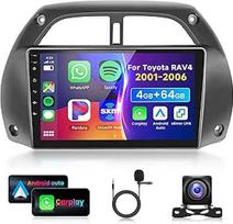 4G ir 64G 9 colių automobilinis radijo imtuvas "Toyota RAV4" 2001-2006 m. su "Carplay" "Android" belaidžiu ryšiu, 1280 x 720, "Android 13", jutiklinis ekranas "Bluetooth HiFi/RDS/FM radijas, "WiFi Navi/AHD atbulinės eigos kamera