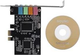 500154344 Vidinė garso plokštė 5.1, tinkanti žemo profilio laikikliui Garso plokštė PCI-E Stereo 3D lustas CMI8738 32/64 bitų PCI