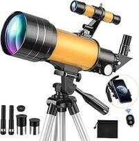 70/300 mm teleskopas vaikams, pradedantiesiems, suaugusiesiems, astronominis teleskopas su trikoju, Mėnulio filtru, mobiliojo telefono adapteriu, skirtas stebėti planetas ir Mėnulį, 15-150X