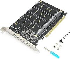 Adapterio kortelė 4 prievadas M.2 NVMe SSD į PCIE X16 M Key 4 X 32Gb/s kietojo disko konverteris skaitytuvas išplėtimo kortelė Parama M.2 NVME protokolas SSD/M.2 PCIE įranga (ph44)