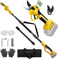 Akumuliatorinės genėjimo žirklės "2-in-1", teleskopinės elektrinės genėjimo žirklės, suderinamos su "Dewalt" 18 V 20 V, maksimalus atstumas iki 4,1 m, 43 mm pjovimo anga, bešepetėlinis variklis (be akumuliatoriaus ir